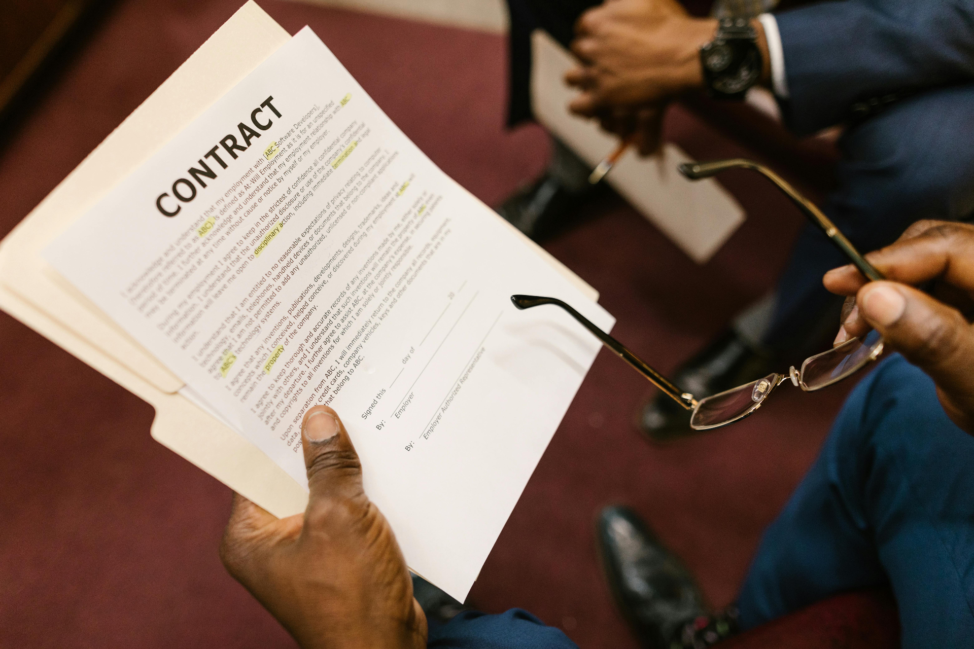 Signing a contract